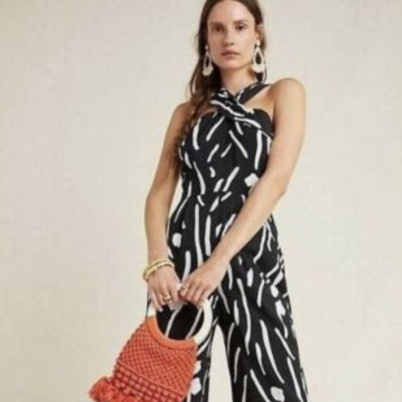 Anthropologie Pants - Anthropologie Eva Franco Jumpsuit Black & White Print